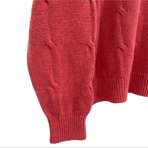 Talbots Mens Pima Cotton Crewneck Sweater Size Large Coral Orange - Picture 13 of 16